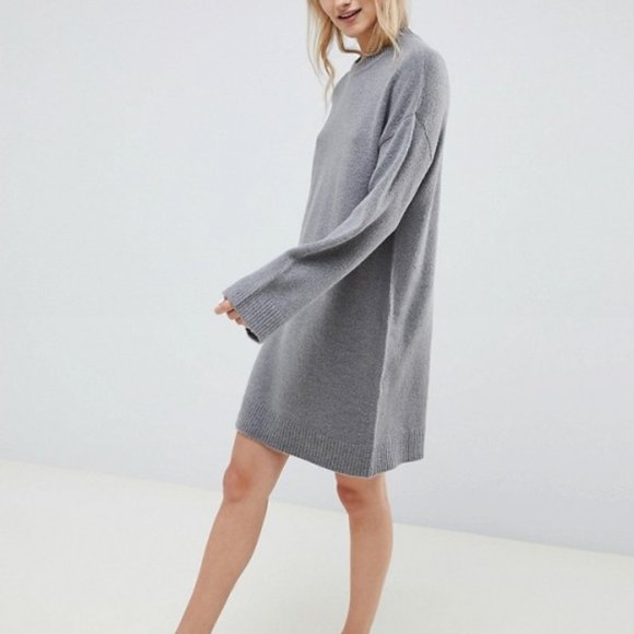 ASOS DESIGN knitted mini dress in fluffy yarn - Picture 3 of 7